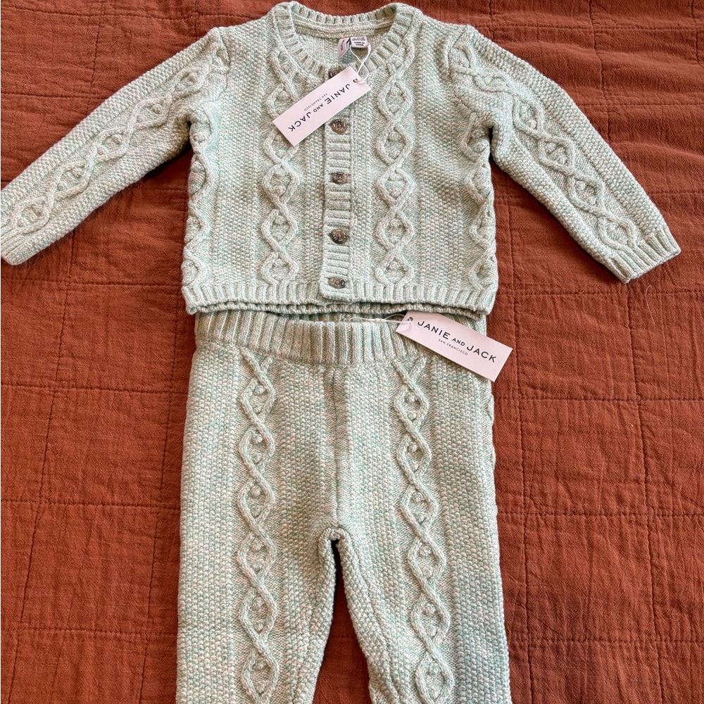 Janie and Jack Cable Knit Sweater Matching set